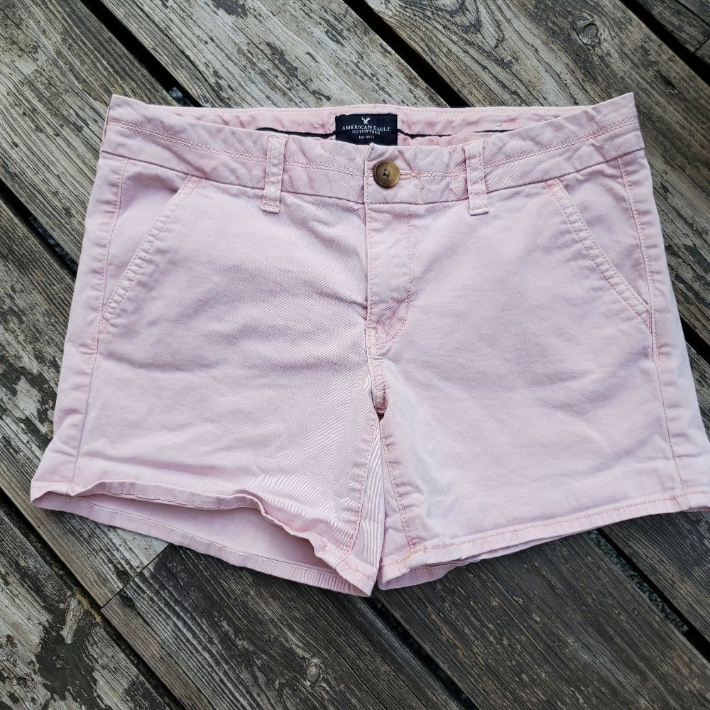 American Eagle Stretch Midi Pink Shorts